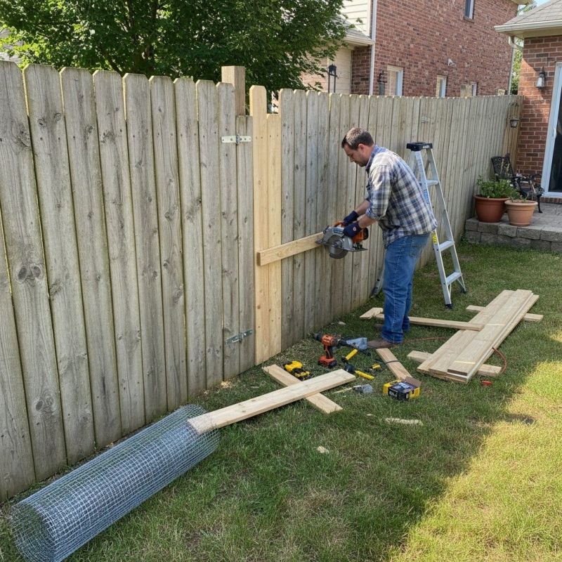 Leaning Fence Repair